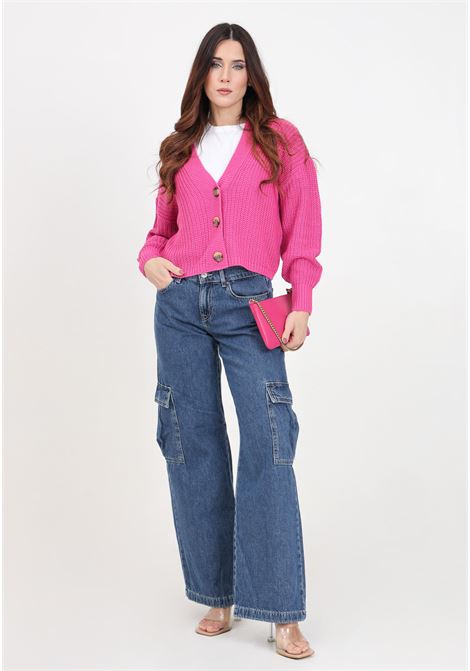 Dark blue denim cargo style women's jeans ONLY | 15301744Dark Blue Denim